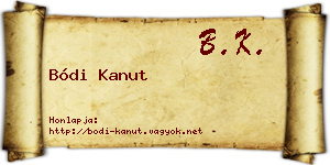 Bódi Kanut névjegykártya